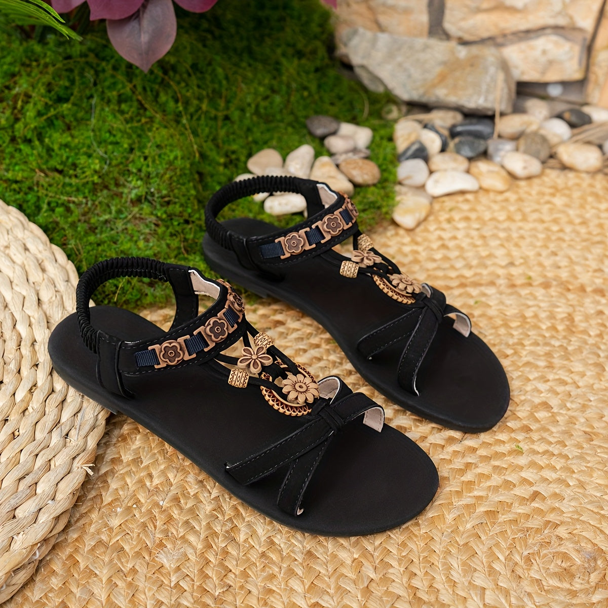 Sandalias planas – Puntera redonda y suela flexible