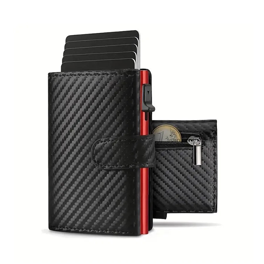 Cartera Pop-Up con Protección RFID y Compartimento para Monedas