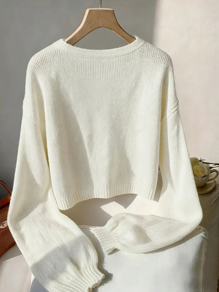 Womens Bow Tie Sweater V Neck Cardigan Sweaters