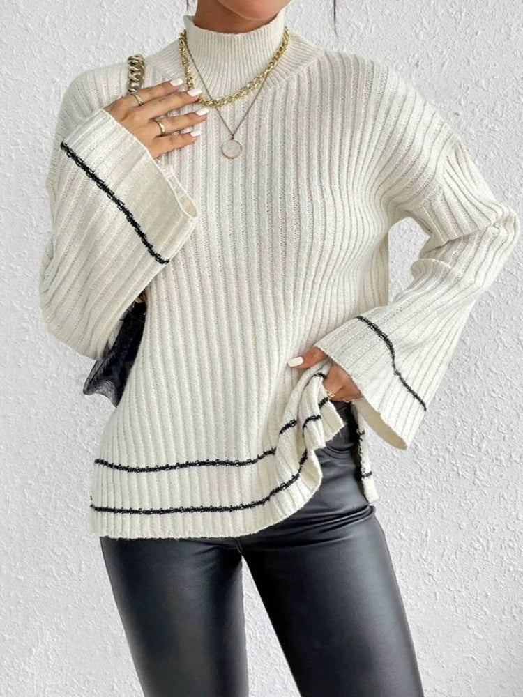Casual Colorblock Knitted Sweater