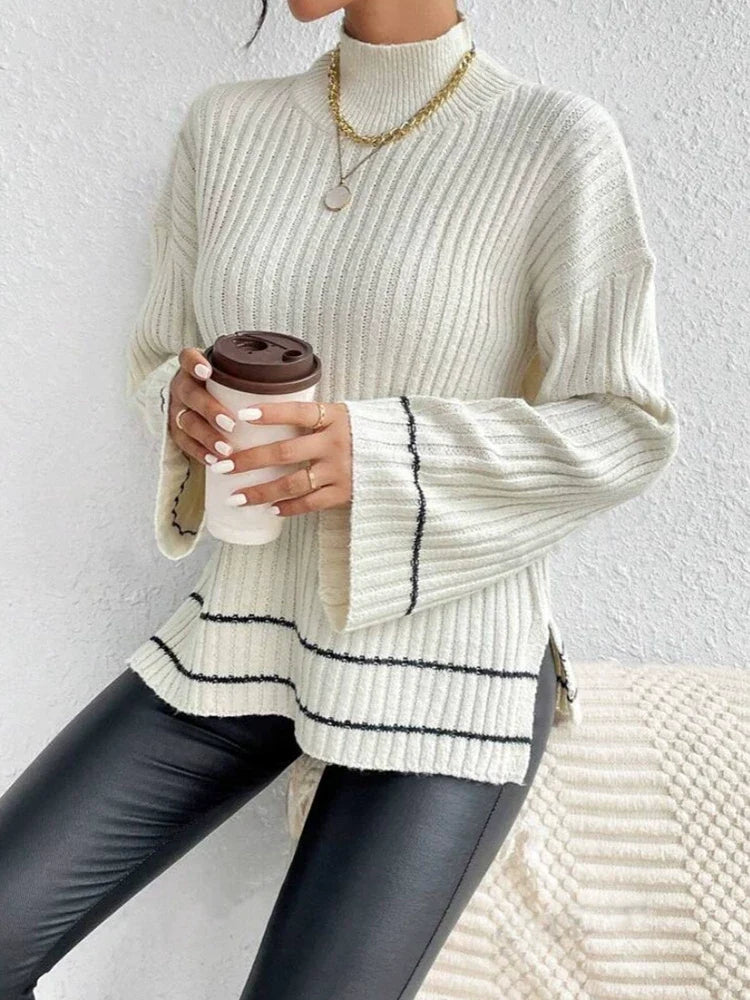 Casual Colorblock Knitted Sweater