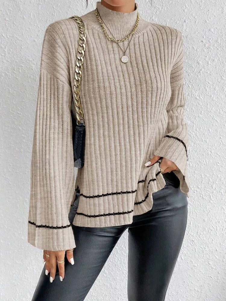 Casual Colorblock Knitted Sweater