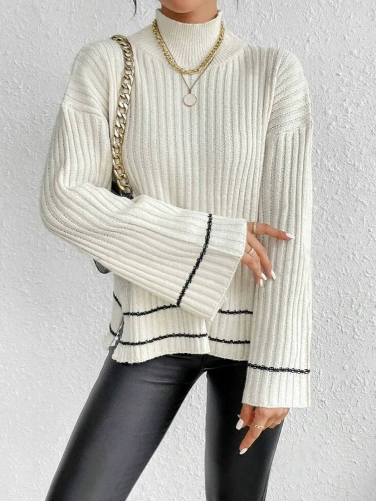 Casual Colorblock Knitted Sweater