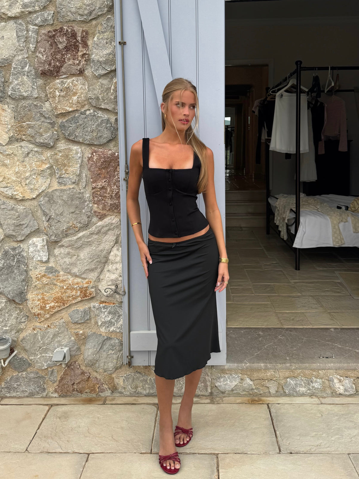 Button top - black