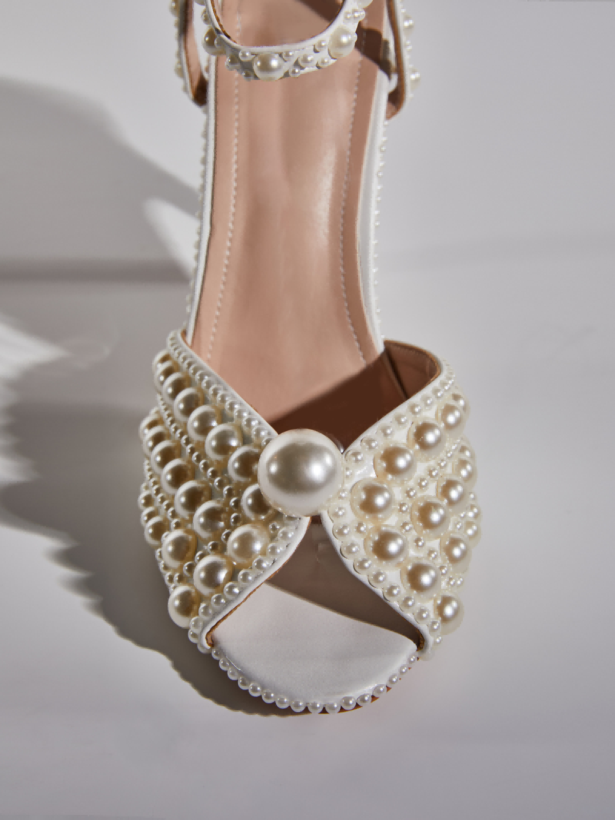 Sandalias de tiras Perlas en color albaricoque