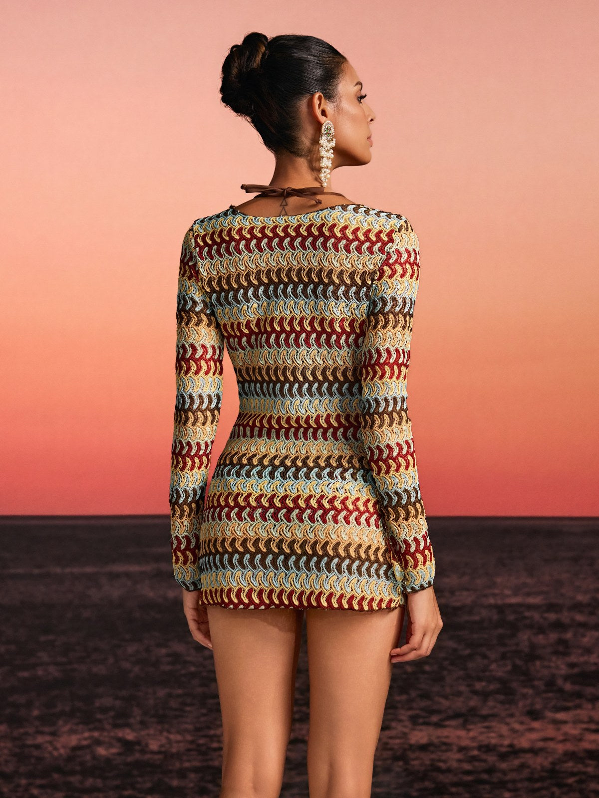 Conjunto de bikini de tres piezas multicolor Yvoryth
