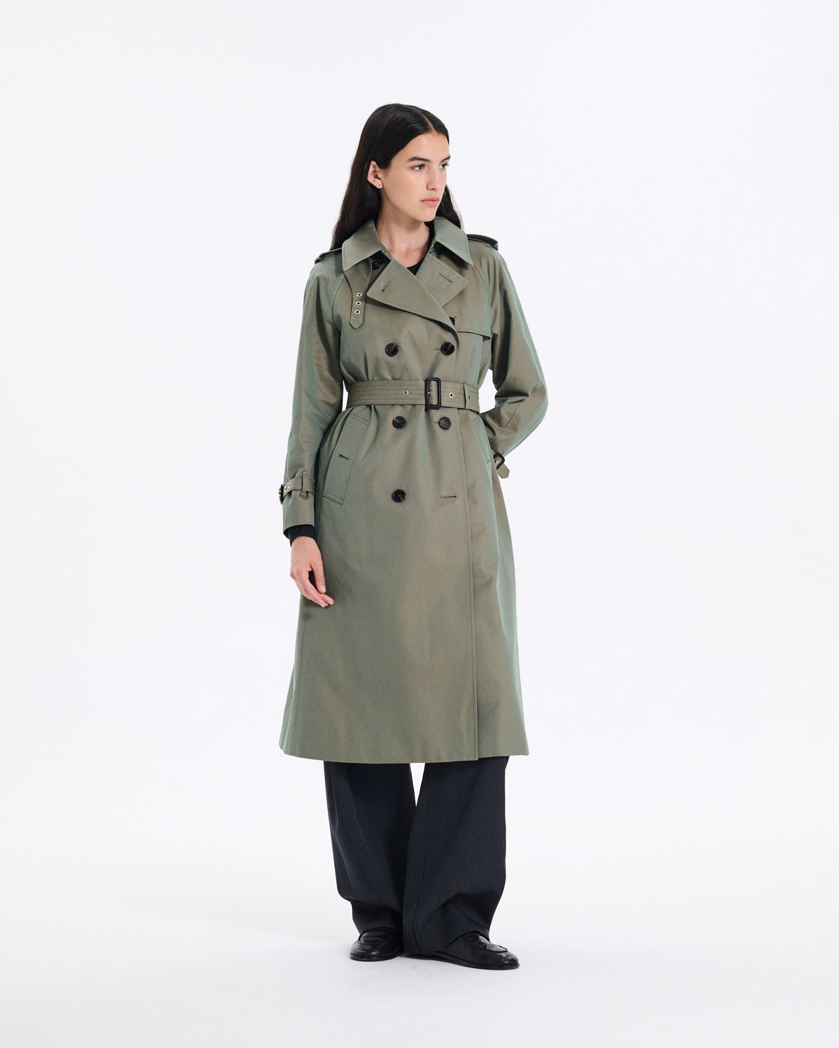 Forrest Gabardine Double Breasted Trench Coat