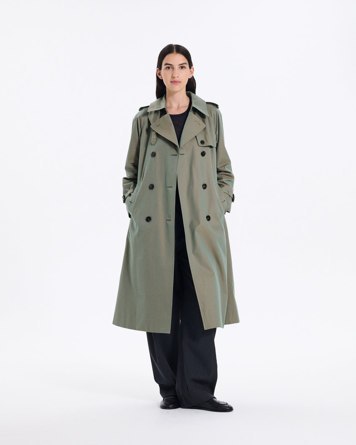 Forrest Gabardine Double Breasted Trench Coat