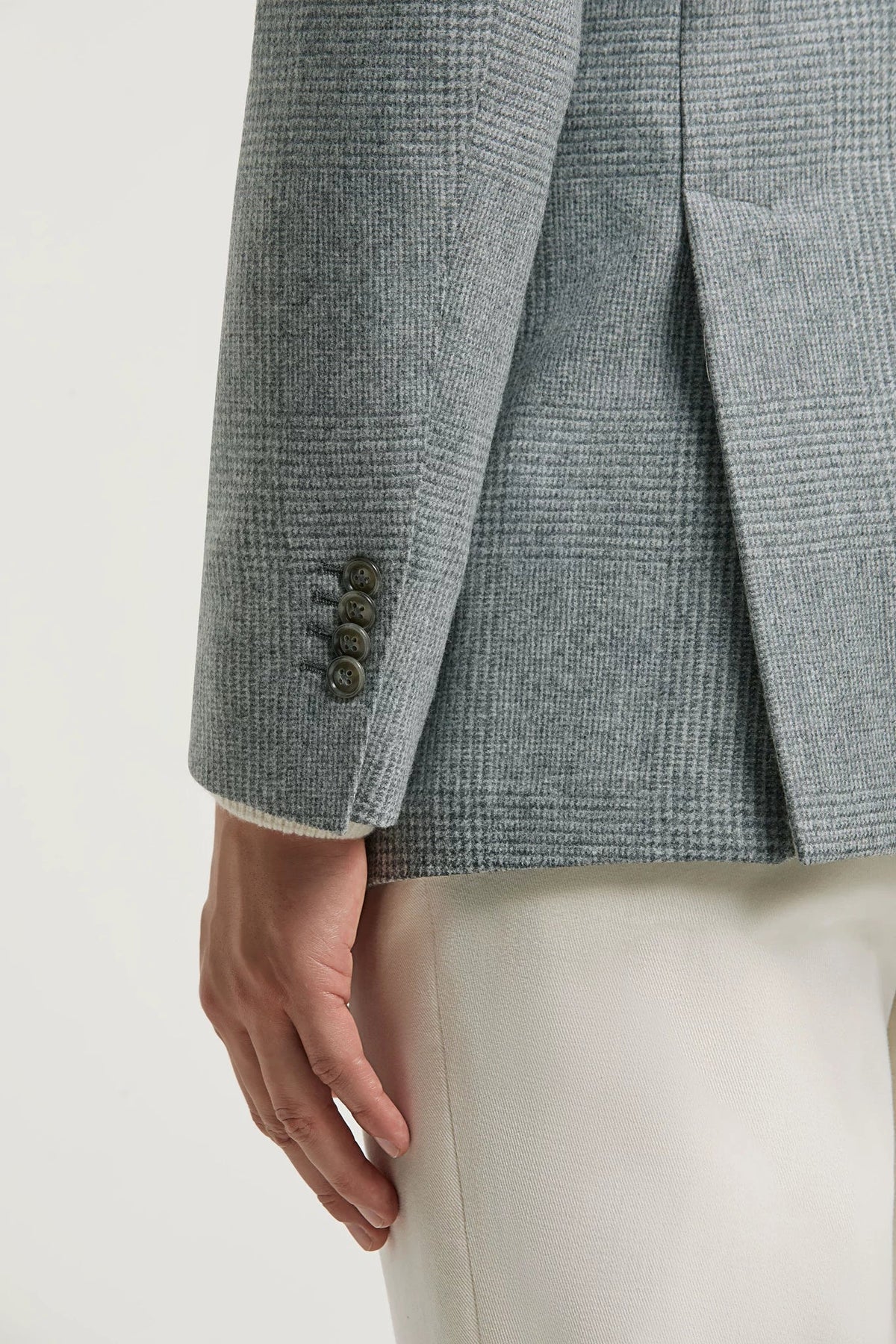 Chaqueta gris cielo con estampado Príncipe de Gales