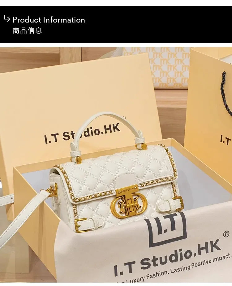 Bolso de Lujo para  Mujer con Diseño de Diamantes y Cuero Sintético