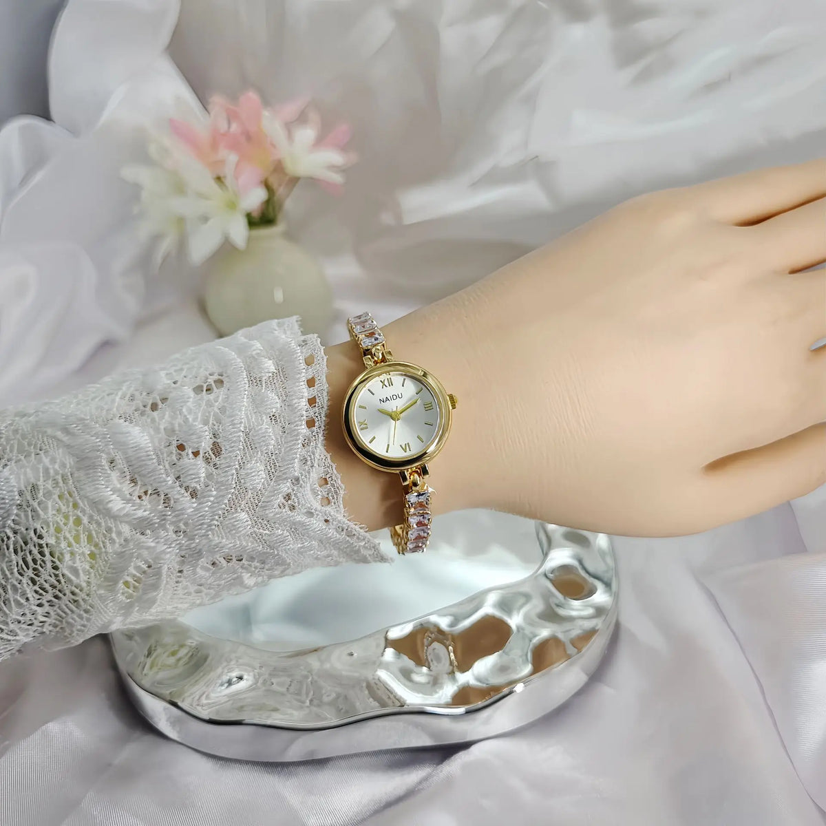 Reloj Pulsera con Diamantes para Mujer