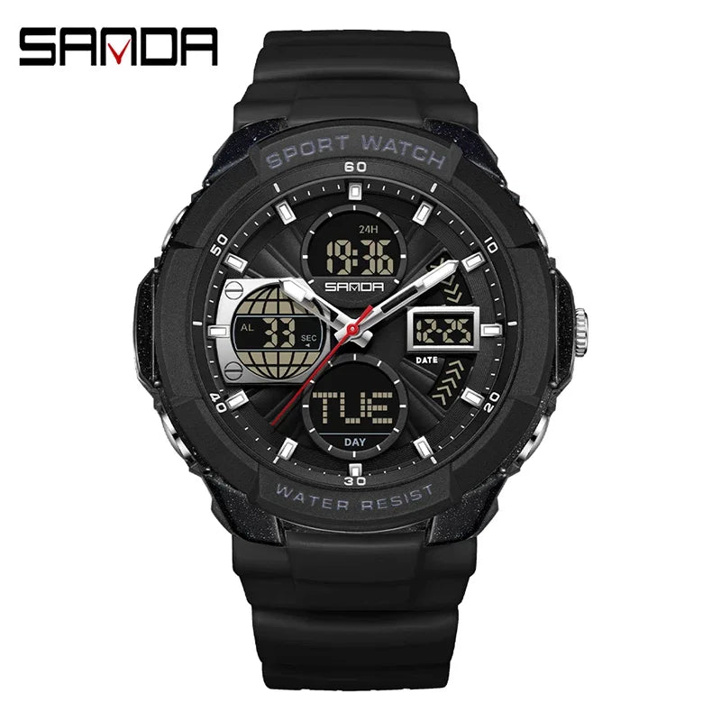 Reloj Deportivo Doble Pantalla Digital, Resistente al Agua, Multifunción