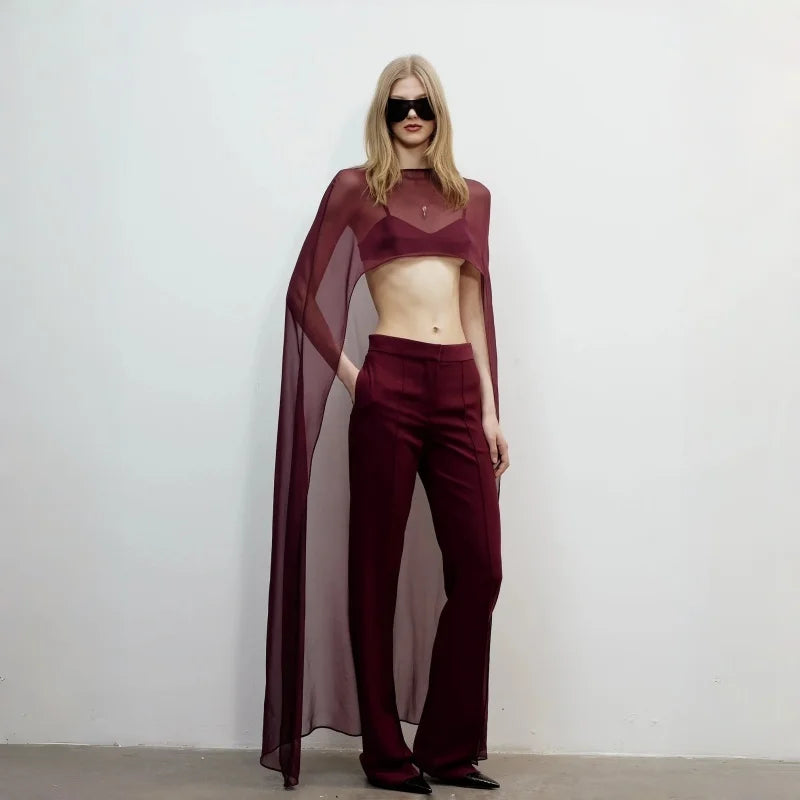 Poncho Fluido con Malla Transparente para Novia y Fiesta