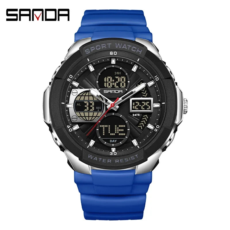 Reloj Deportivo Doble Pantalla Digital, Resistente al Agua, Multifunción