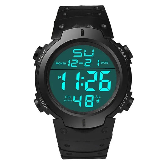 Reloj Digital LED Deportivo para Hombre – Multifuncional, Correa de Goma, Fitness, Cronómetro Electrónico