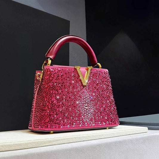 Bolso de lujo con diamantes y pedrería
