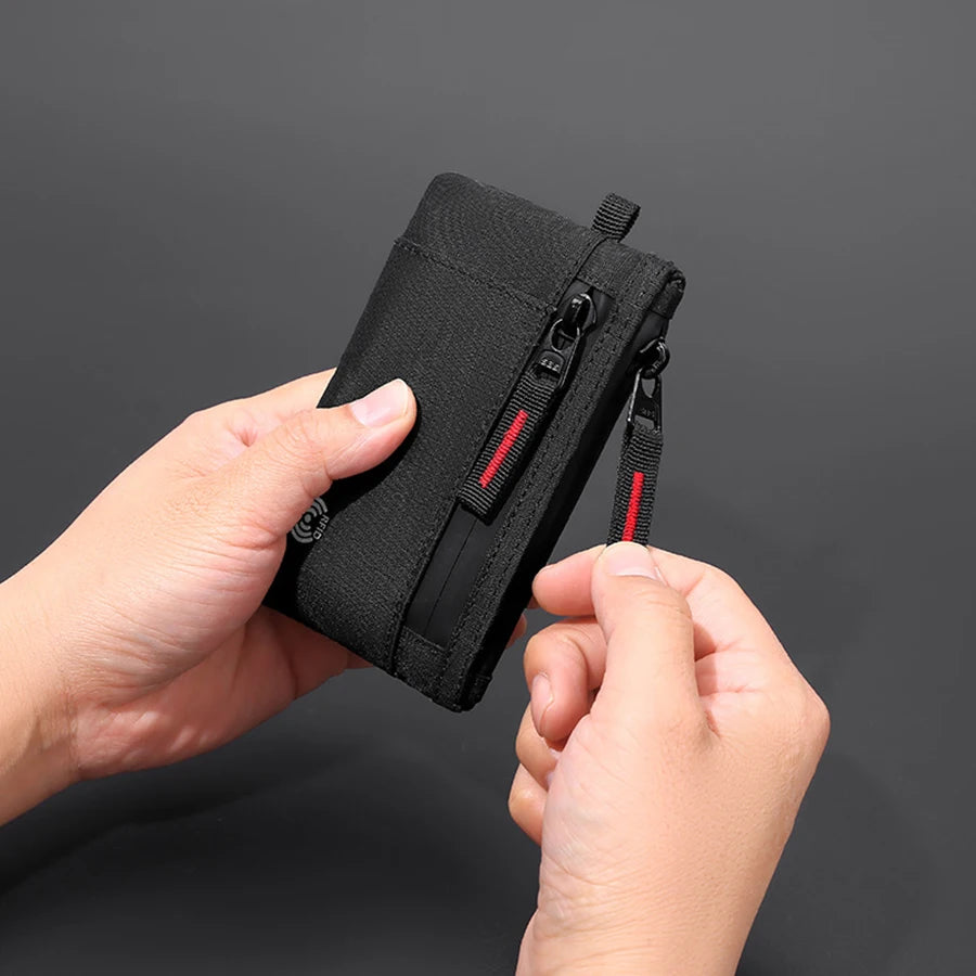 Cartera con Mosquetón – Nylon Táctico, Porta Tarjetas, Cremallera y Monedero, Unisex