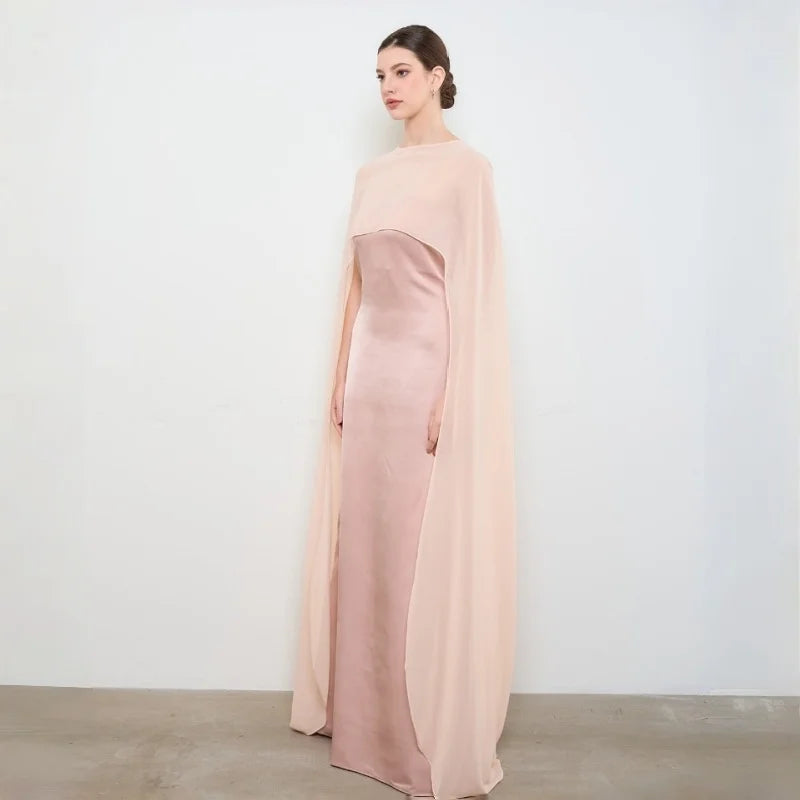 Poncho Fluido con Malla Transparente para Novia y Fiesta
