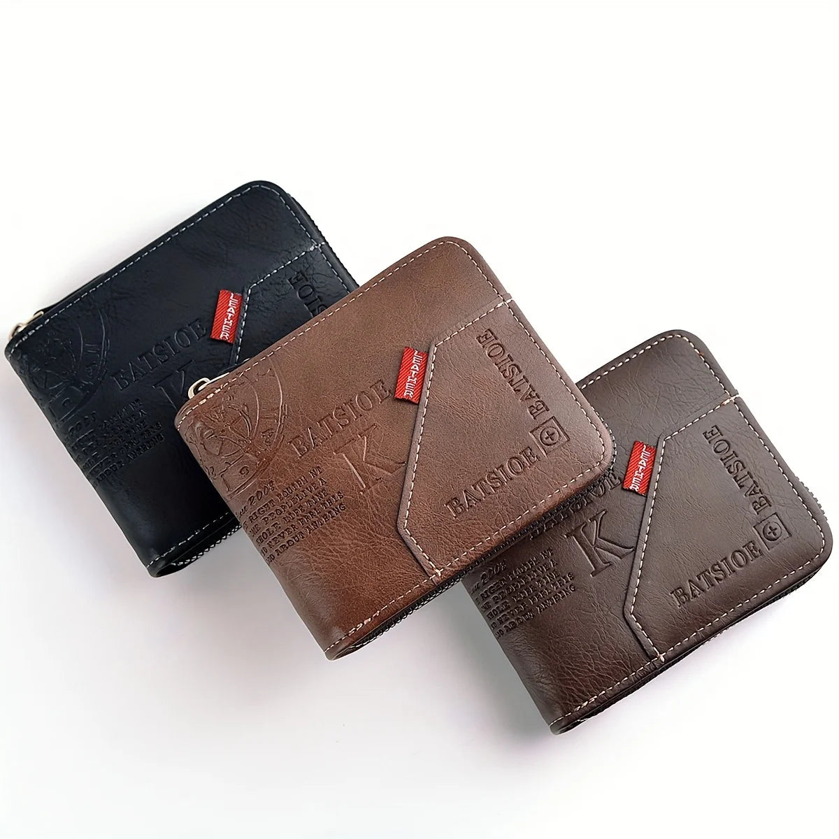 Cartera Corta para Hombre en Piel PU | Estilo Casual con Cremallera y Monedero