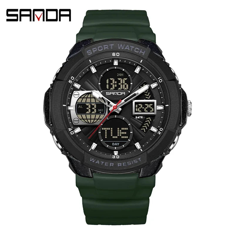 Reloj Deportivo Doble Pantalla Digital, Resistente al Agua, Multifunción