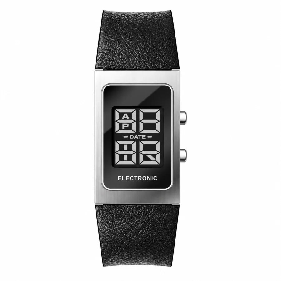 Reloj Digital para Hombre y Mujer, Cuadrado, Resistente al Agua, Cronómetro, Acero Inoxidable