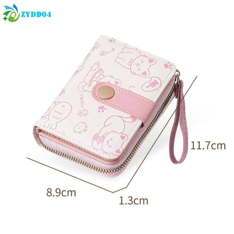 Cartera Corta para Mujer con Diseño de Gato