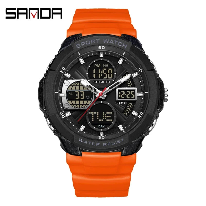 Reloj Deportivo Doble Pantalla Digital, Resistente al Agua, Multifunción