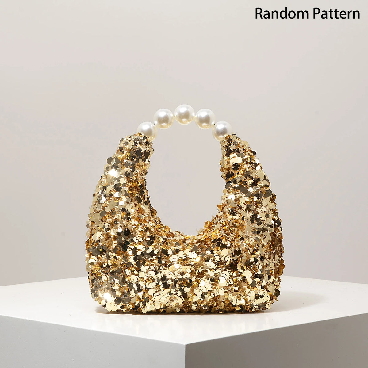 Bolso de Fiesta Elegante para mujer con Lentejuelas y Perlas ·