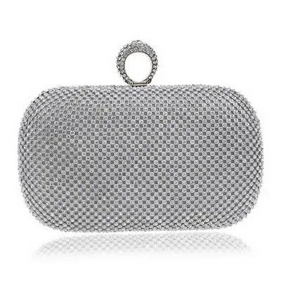Clutch de noche con diamantes y cadena ideal para bodas y fiestas