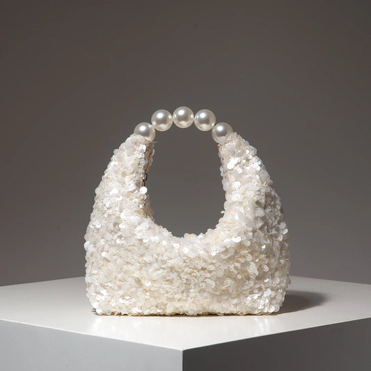 Bolso de Fiesta Elegante para mujer con Lentejuelas y Perlas ·