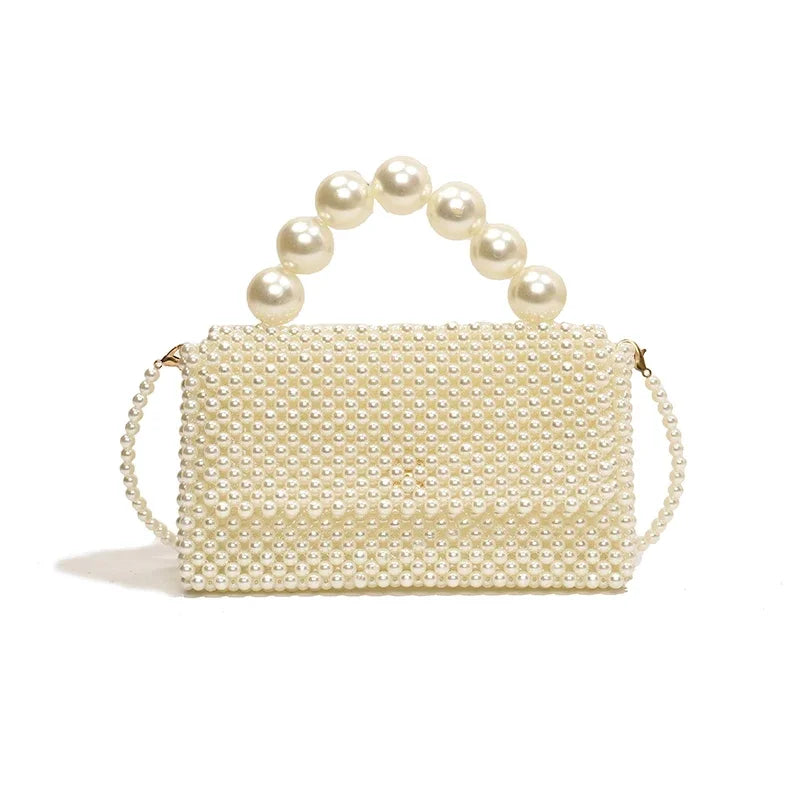 Bolso Elegante con Cadena de Perlas para Mujer