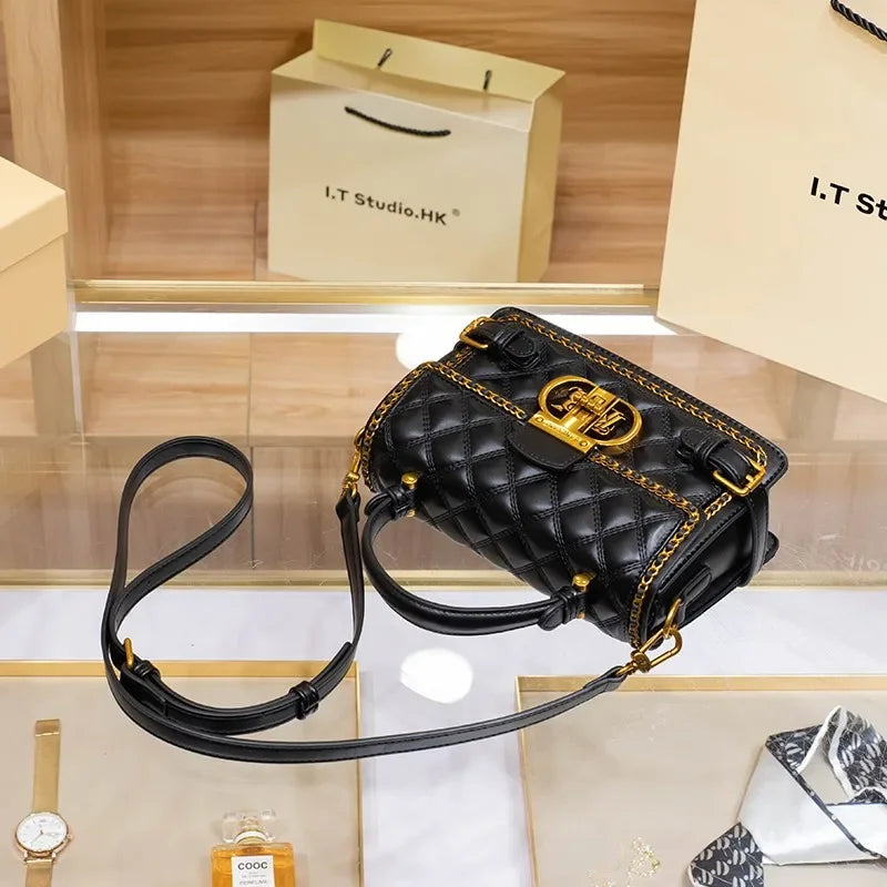 Bolso de Lujo para  Mujer con Diseño de Diamantes y Cuero Sintético