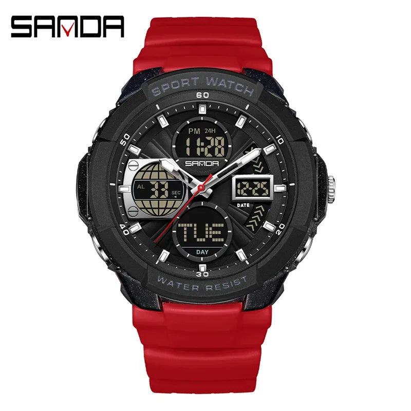Reloj Deportivo Doble Pantalla Digital, Resistente al Agua, Multifunción