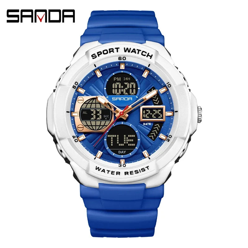Reloj Deportivo Doble Pantalla Digital, Resistente al Agua, Multifunción