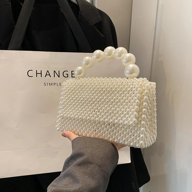 Bolso Elegante con Cadena de Perlas para Mujer