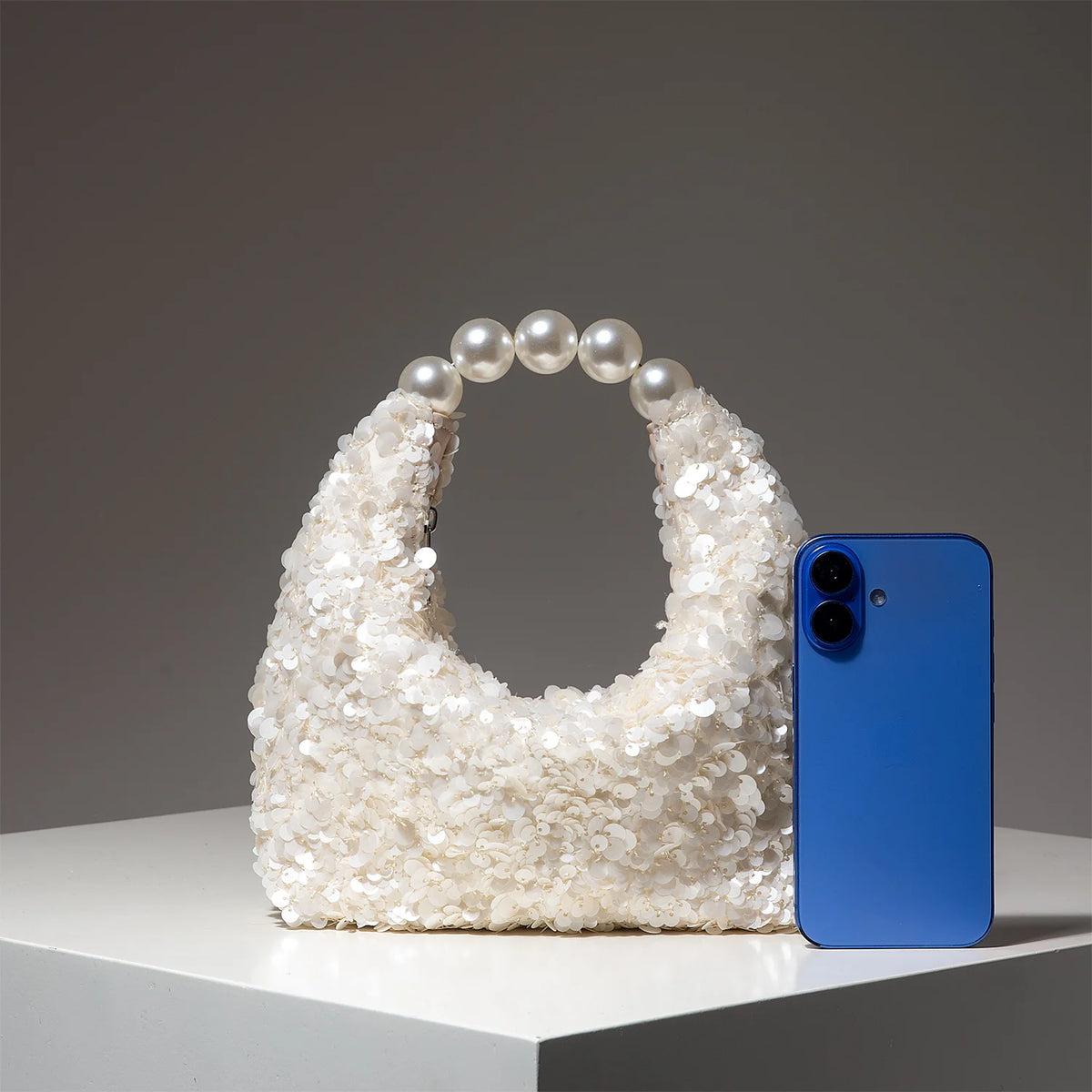 Bolso de Fiesta Elegante para mujer con Lentejuelas y Perlas ·