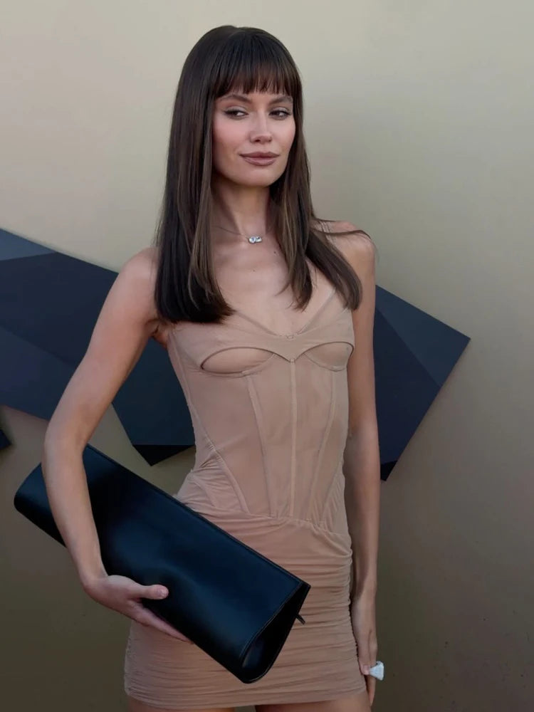 Vestido Camisole con Encaje Escote en V para Mujer |
