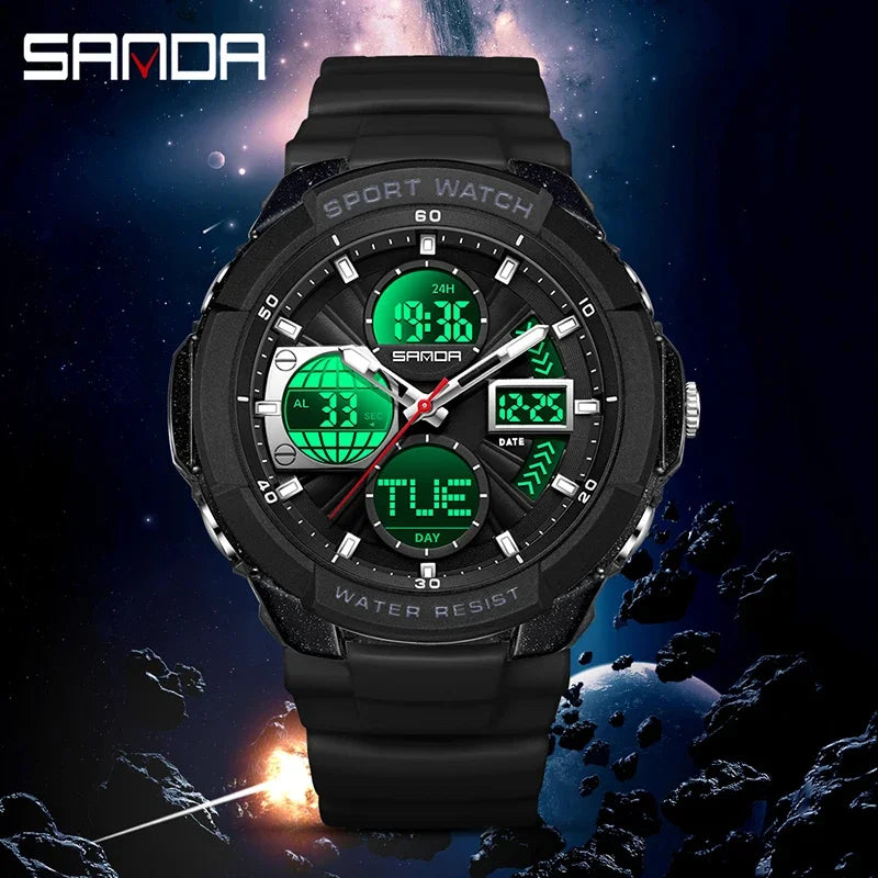 Reloj Deportivo Doble Pantalla Digital, Resistente al Agua, Multifunción