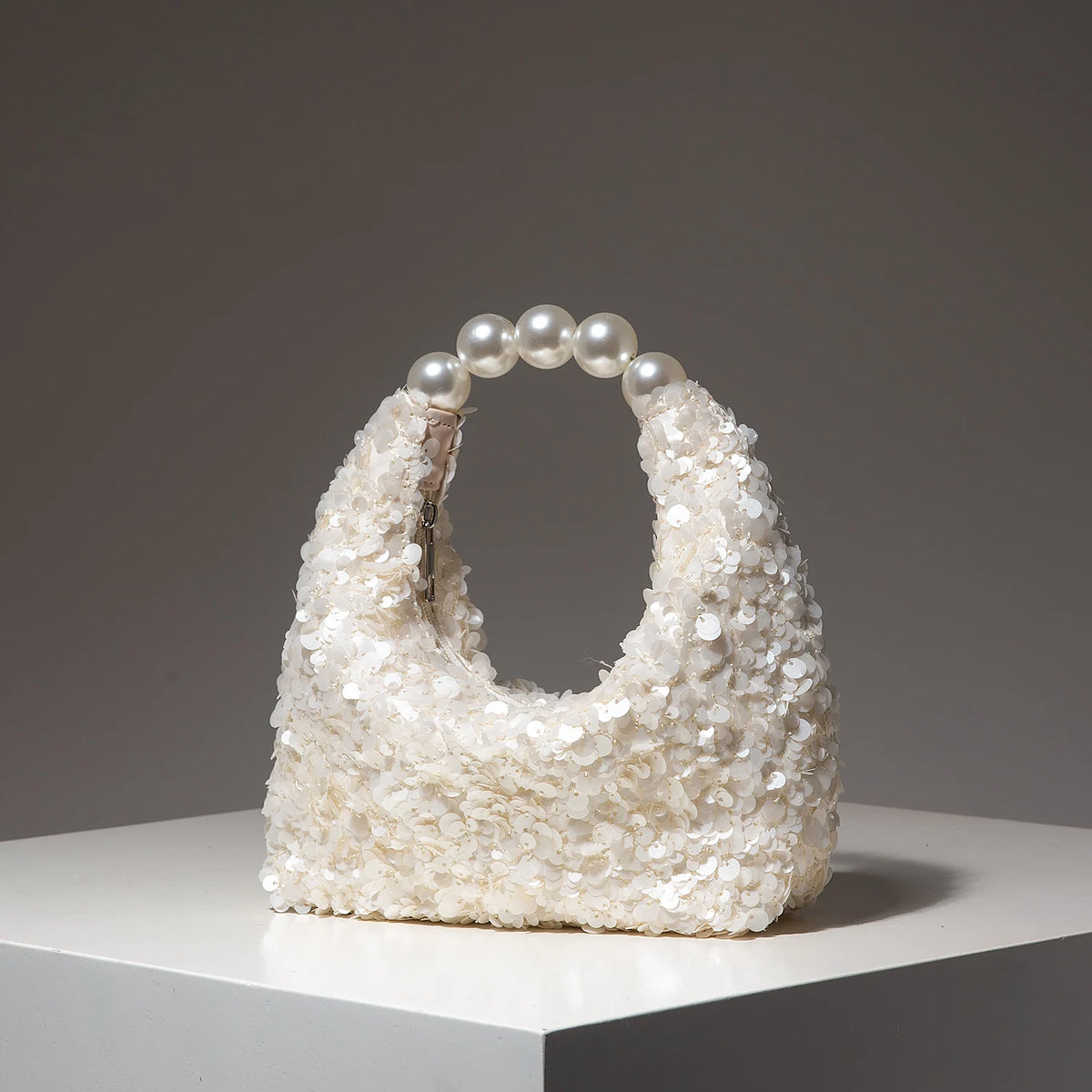 Bolso de Fiesta Elegante para mujer con Lentejuelas y Perlas ·