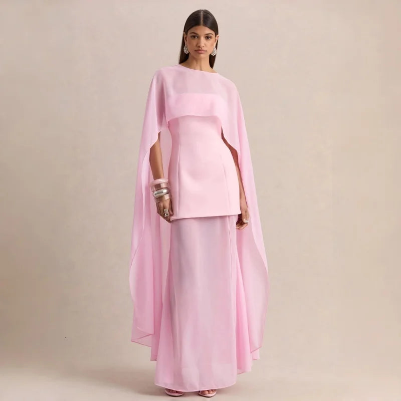 Poncho Fluido con Malla Transparente para Novia y Fiesta