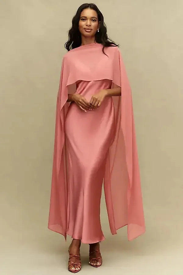 Poncho Fluido con Malla Transparente para Novia y Fiesta