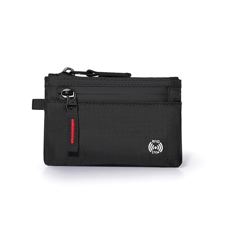 Cartera con Mosquetón – Nylon Táctico, Porta Tarjetas, Cremallera y Monedero, Unisex