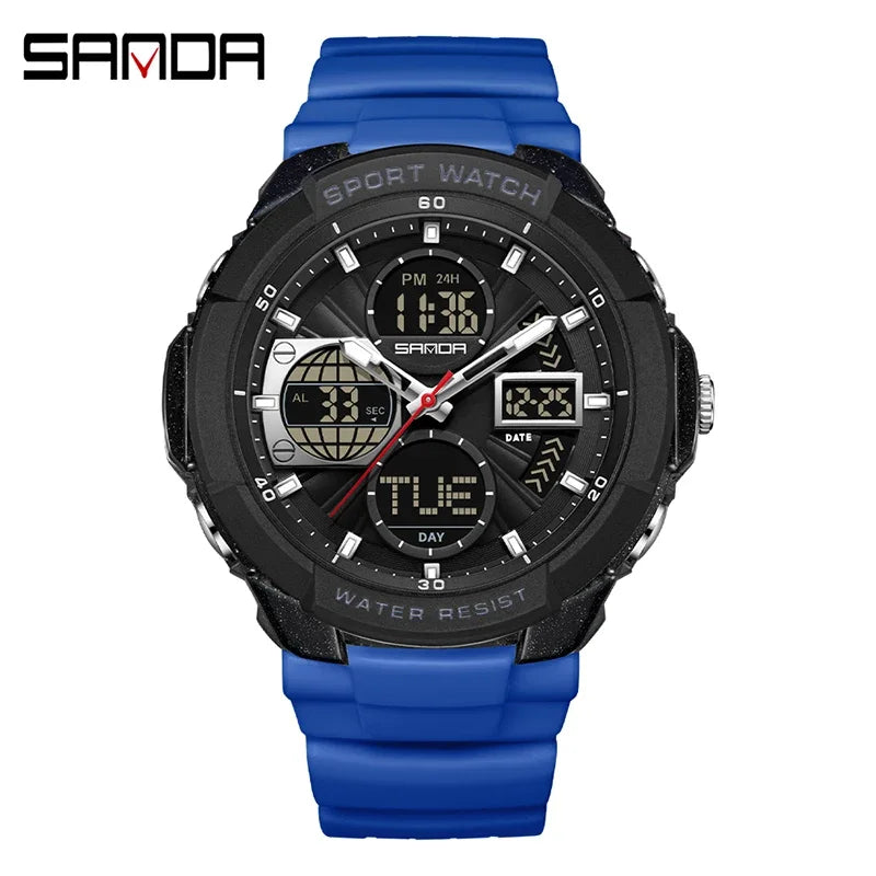 Reloj Deportivo Doble Pantalla Digital, Resistente al Agua, Multifunción
