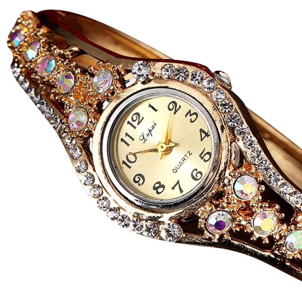 Reloj Pulsera de Lujo para Mujer con Diamantes y Esfera Elegante