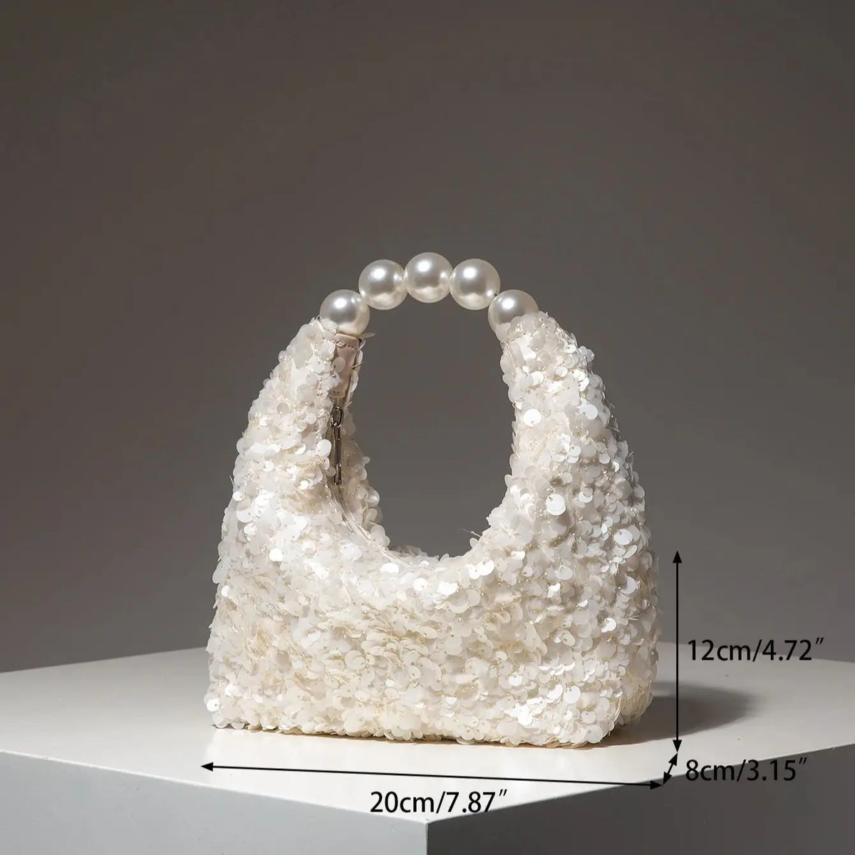 Bolso de Fiesta Elegante para mujer con Lentejuelas y Perlas ·