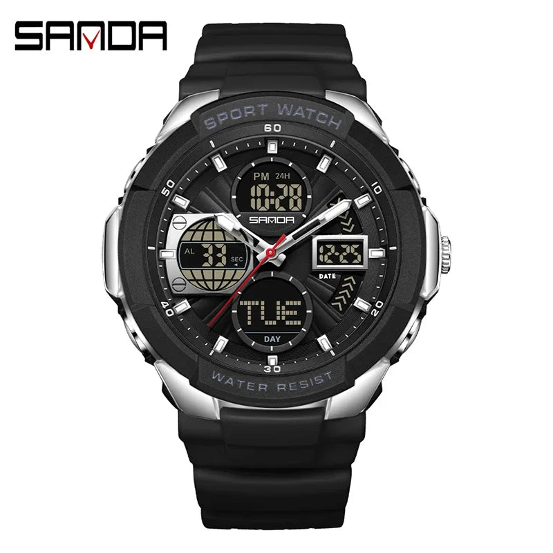 Reloj Deportivo Doble Pantalla Digital, Resistente al Agua, Multifunción