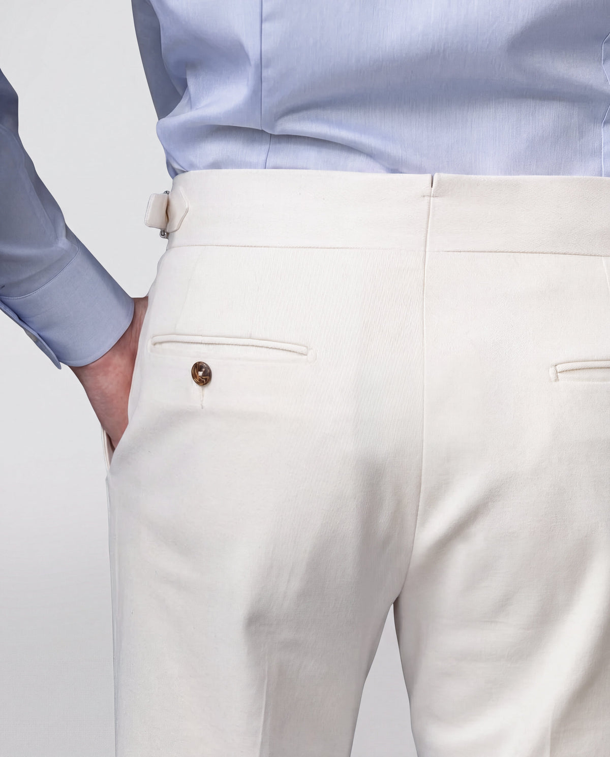 Pantalones Soragna de algodón color blanco roto